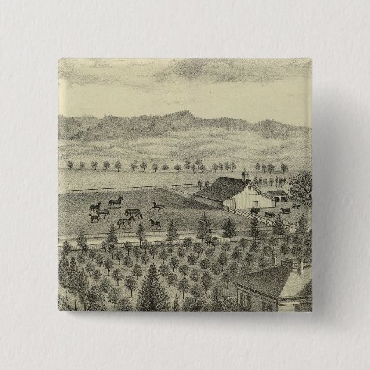 Evergreen Ave Boerderij Vierkante Button 5,1 Cm (Voorkant)