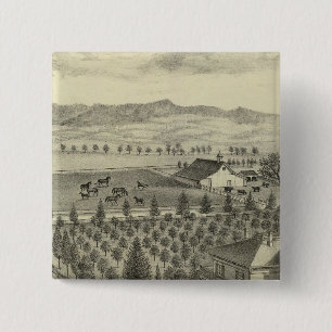 Evergreen Ave Boerderij Vierkante Button 5,1 Cm