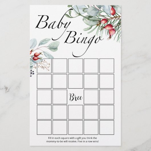 Evergreen baby bingo (Voorkant)