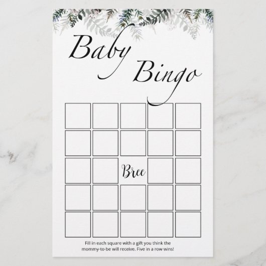 Evergreen baby bingo (Voorkant)