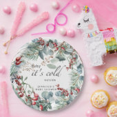 Evergreen Baby heeft zijn koude buitenste baby sho Papieren Bordje (Feest)