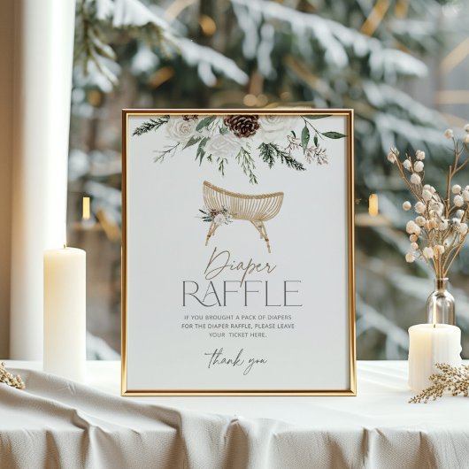 Evergreen Baby het is koud buiten luier raffle Pos Poster