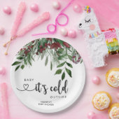 Evergreen Baby is koud buiten Papieren Bordje (Feest)