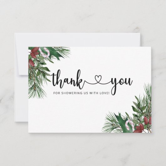 Evergreen baby shower bedankt (Voorkant)