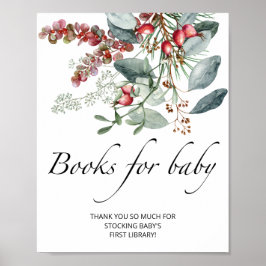 Evergreen baby shower boeken voor baby poster