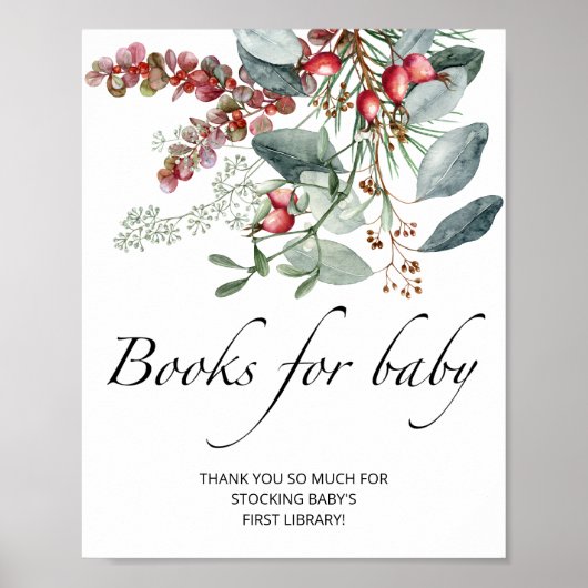 Evergreen baby shower boeken voor baby poster (Voorkant)