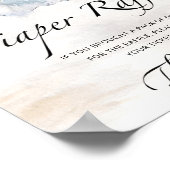 Evergreen baby shower diaper-rolbord poster (Hoek)