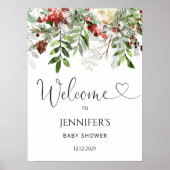 Evergreen baby shower, welkom poster (Voorkant)