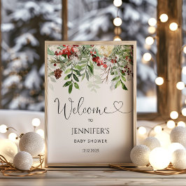 Evergreen baby shower, welkom poster
