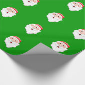 Evergreen Background Happy Santa Claus Cadeaupapier (Hoek)