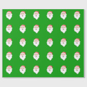 Evergreen Background Happy Santa Claus Cadeaupapier (Vlak)