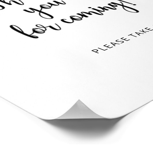 Evergreen Bedankt voor je komst Poster (Hoek)