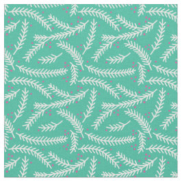 Evergreen Berry Patterned Fabric (Emerald) Stof