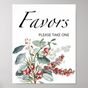 Evergreen bevoordeelt bord. Winter baby shower gun Poster