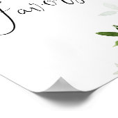 Evergreen bevoordeelt bord. Winter baby shower voo Poster (Hoek)