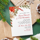 Evergreen Bloemen Winter bruiloft Kaart