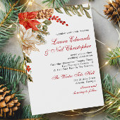 Evergreen Bloemen Winter bruiloft Kaart