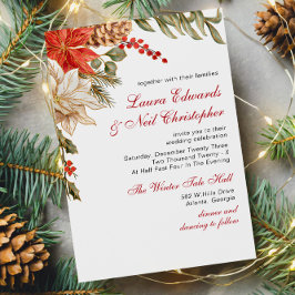 Evergreen Bloemen Winter bruiloft Kaart