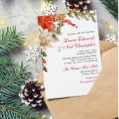 Evergreen Bloemen Winter bruiloft Kaart