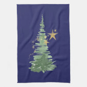 Evergreen bomen en sterren theedoek (Verticaal)