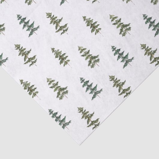Evergreen bomen patroon tissuepapier (Detail)