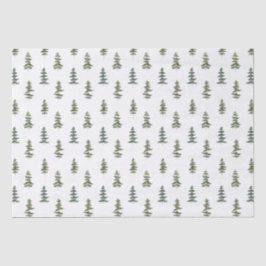 Evergreen bomen patroon tissuepapier