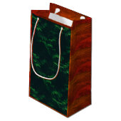 Evergreen boom hout graan rustiek groen bruin klein cadeauzakje (Achterkant Gekanteld)