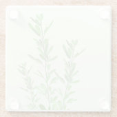 Evergreen botanische natuur greenery glazen onderzetter (Achterkant)