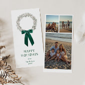 Evergreen Bow Krans Foto Feestdagenkaart