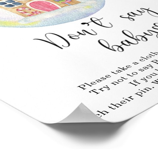 Evergreen branch - Niet zeggen baby spel Poster (Hoek)