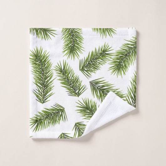 Evergreen Branch Pattern Bad Handdoek (Wasdoekje)