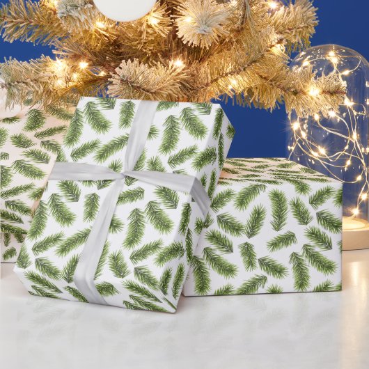 Evergreen Branch Pattern Cadeaupapier (Feestdagen)