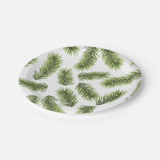 Evergreen Branch Pattern Papieren Bordje (Gekanteld)