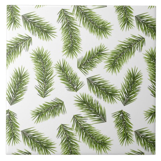 Evergreen Branch Pattern Tegeltje (Voorkant)