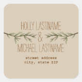 Evergreen Branches Adres Sticker (Voorkant)