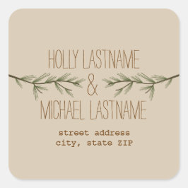 Evergreen Branches Adres Sticker