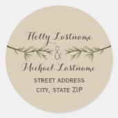 Evergreen Branches Adres Sticker (Voorkant)