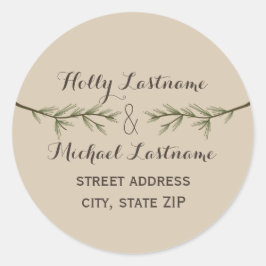 Evergreen Branches Adres Sticker