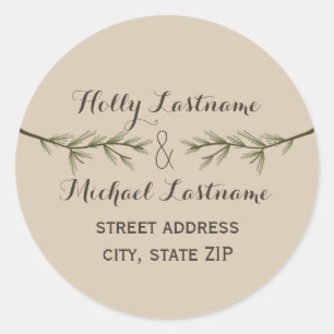 Evergreen Branches Adres Sticker