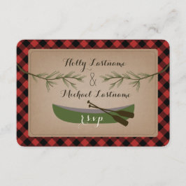 Evergreen Branches + Canoe Play Wedding R.S.V.P. RSVP Kaartje