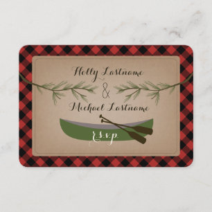 Evergreen Branches + Canoe Play Wedding R.S.V.P. RSVP Kaartje