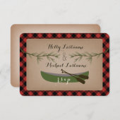 Evergreen Branches + Canoe Play Wedding R.S.V.P. RSVP Kaartje (Voorkant / Achterkant)