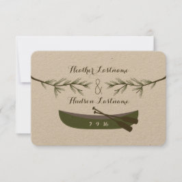 Evergreen Branches + Canoe Wedding Save the Date