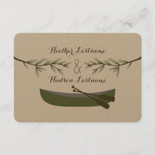 Evergreen Branches + kano bruiloft R.S.V.P. RSVP Kaartje