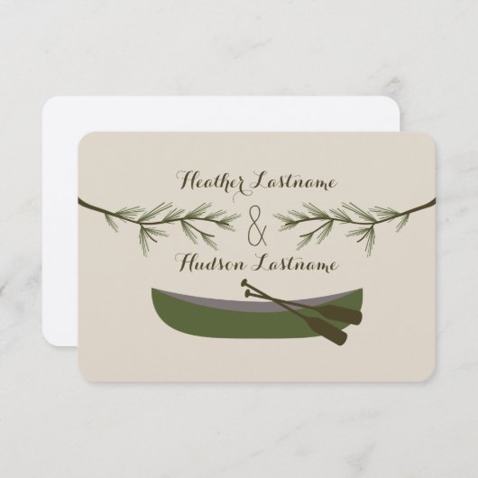 Evergreen Branches + kano bruiloft R.S.V.P. RSVP Kaartje (Voorkant / Achterkant)