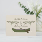 Evergreen Branches + kano bruiloft R.S.V.P. RSVP Kaartje (Staand voorkant)