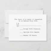 Evergreen Branches Plaid Wedding R.S.V.P. RSVP Kaartje (Achterkant)