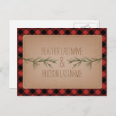 Evergreen Branches Plakt Rustiek Save The Date Aankondigingskaart (Voorkant / Achterkant)