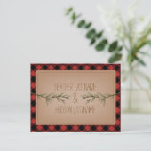 Evergreen Branches Plakt Rustiek Save The Date Aankondigingskaart (Staand voorkant)