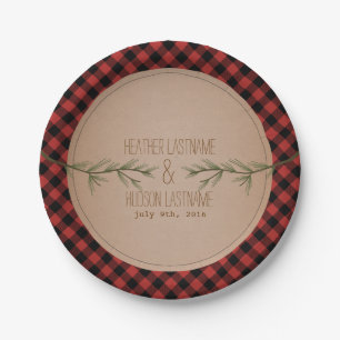 Evergreen Branches Play Wedding Papieren Bordje